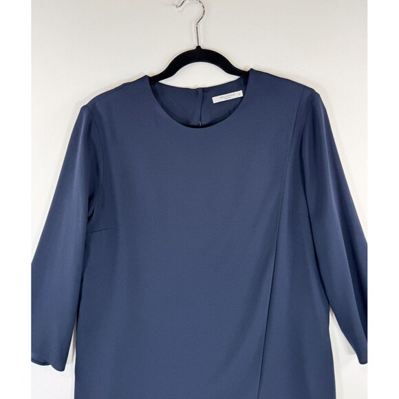 MM.LaFleur Womens Top Blue The Bourgeois Blouse Asymmetrical 3/4 Sleeve Small - Picture 7 of 12